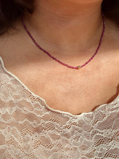 Baby Gem Necklace in Ruby