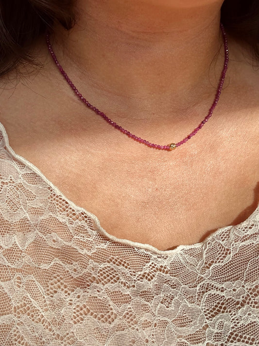 Baby Gem Necklace in Ruby