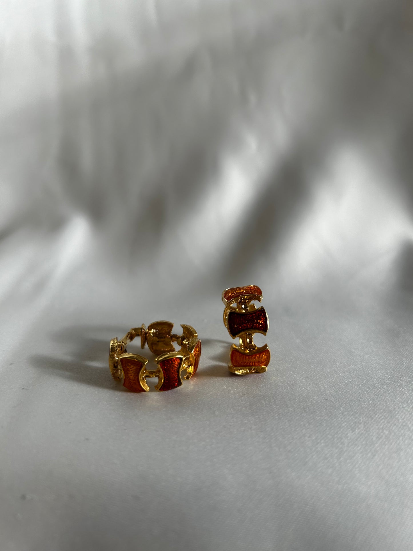 Vintage Enamel Hoop Earrings