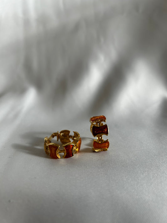 Vintage Enamel Hoop Earrings